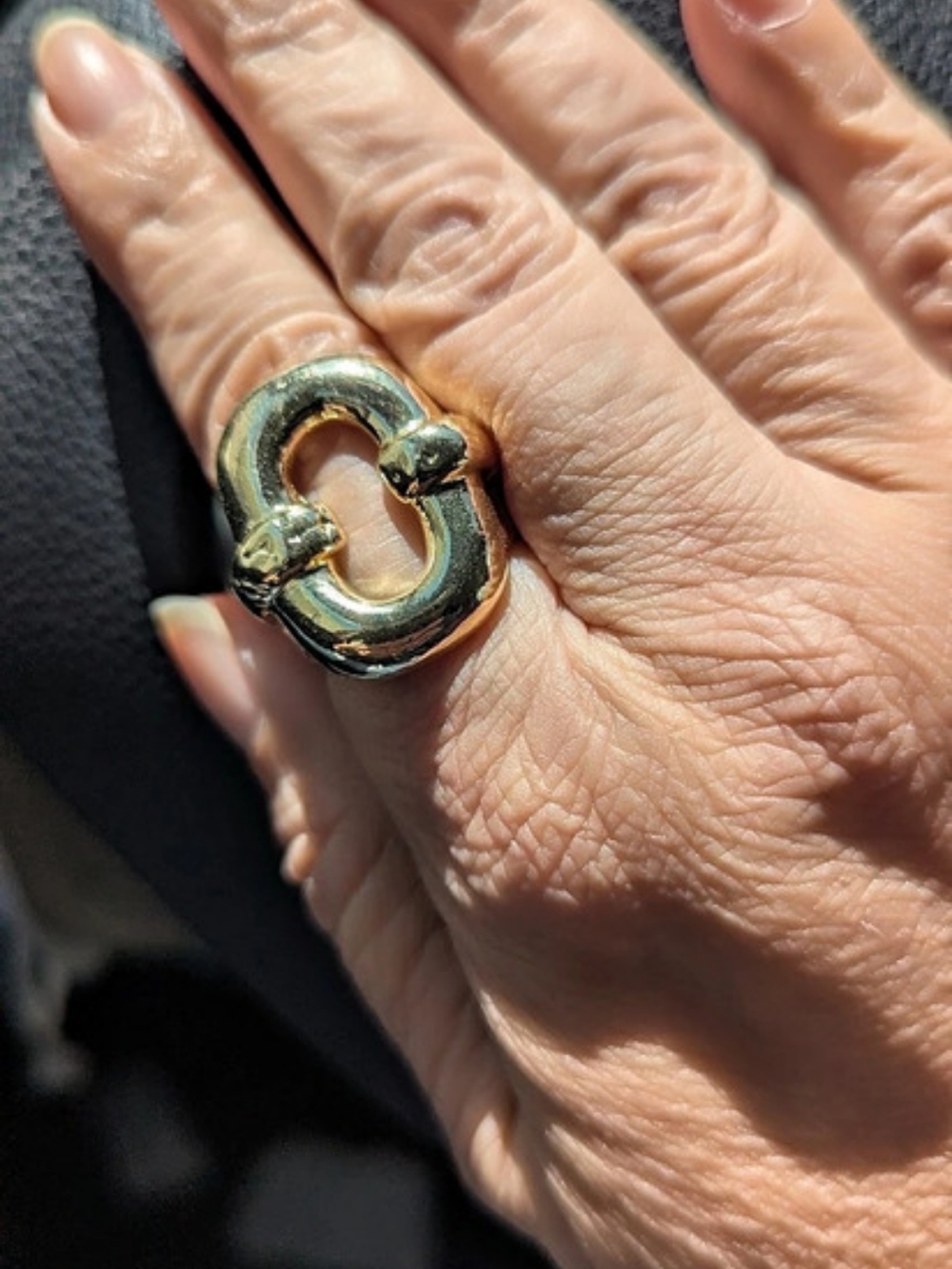 Stainless Steel Ring in Gold Tone